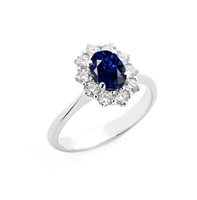 Anello Gazzola Gioielli Donna Contorno in Oro bianco Zaffiro GI-AN-2094--8-1-14-Z-OV-T7X5-G-SI - GI-AN-2094--8-1-14-Z-OV-T7X5-G-SI